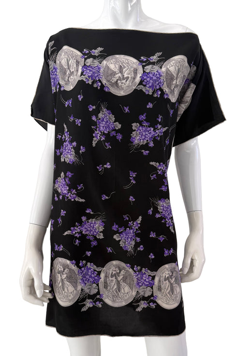 Tunica con sciarpa vintage reversibile Amanda "Leonard Paris".