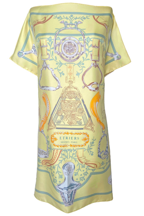 Amanda "Della Cavelleria Favolosa"/"Etriers" Reversible Vintage Hermès Scarf Tunic