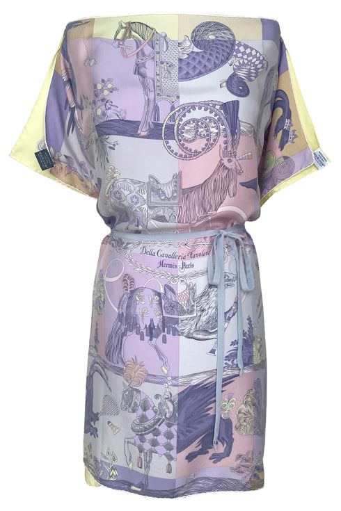 Amanda "Della Cavelleria Favolosa"/"Etriers" Reversible Vintage Hermès Scarf Tunic