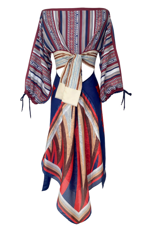 Amber "Earth Sign" Vintage Scarf Dress