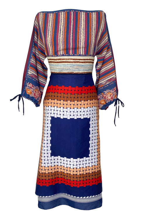 Amber "Earth Sign" Vintage Scarf Dress