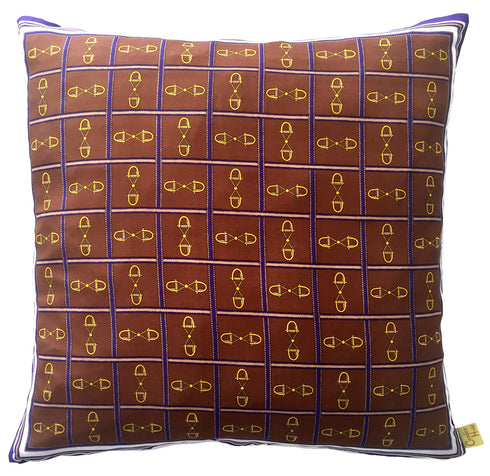 Vintage Scarf Reversible Pillow– Equestrian