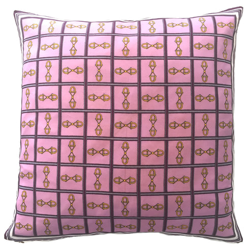 Vintage Scarf Reversible Pillow– Equestrian
