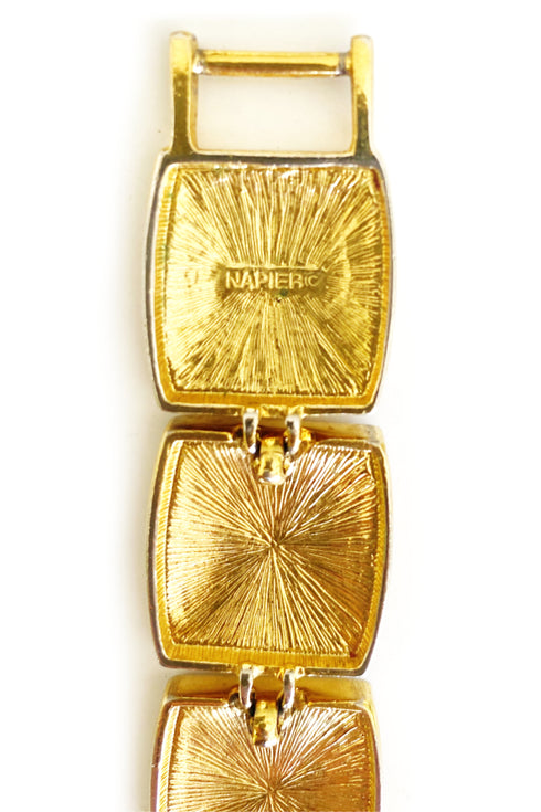 Vintage Napier Enamel Square Chain Bracelet