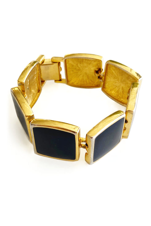 Vintage Napier Enamel Square Chain Bracelet