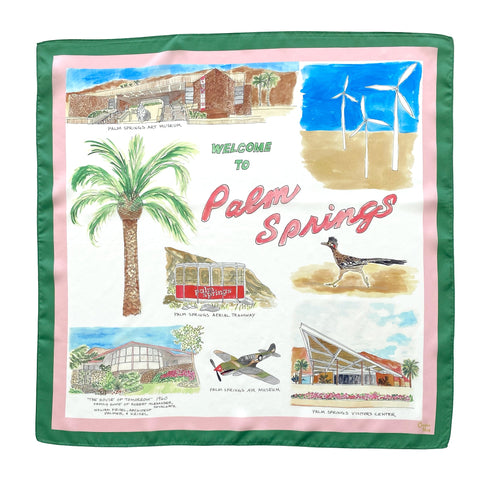 "Palm Springs" Square Silk Scarf