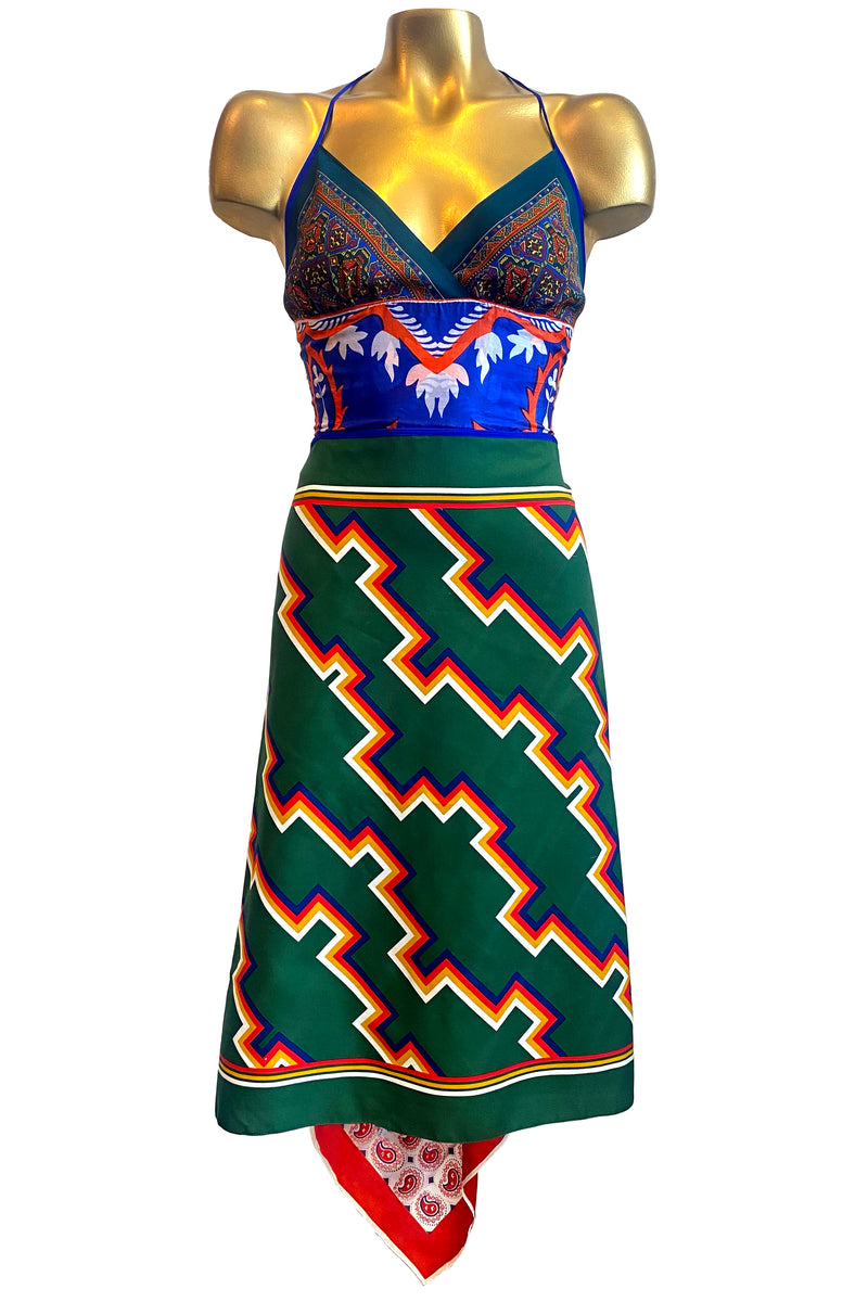 Vivian "Paisley Paradise" Vintage Scarf Dress Candice Held