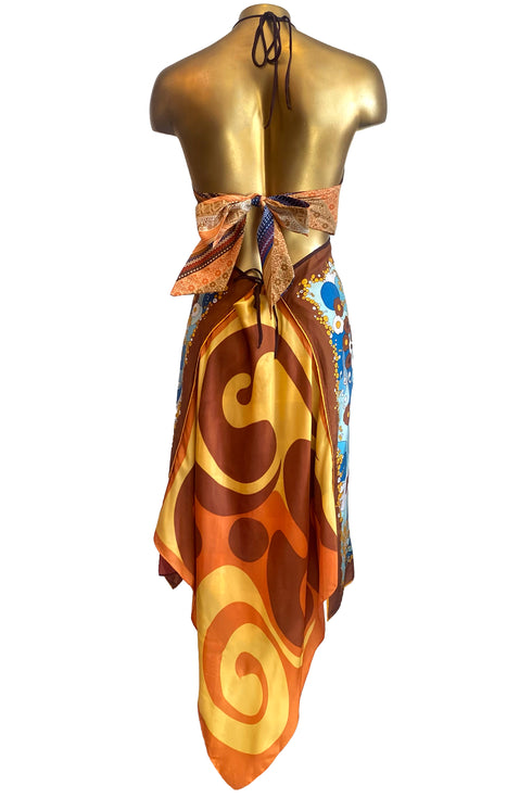 Vivian "California Girl" Robe Foulard Vintage Réversible