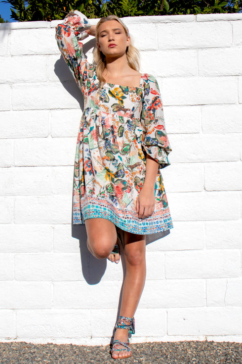 Robe nuisette en voile de coton/soie Isabella