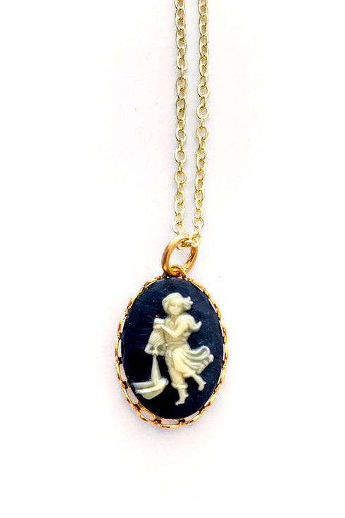 Vintage Necklace- Zodiac Sign Cameo 1970's