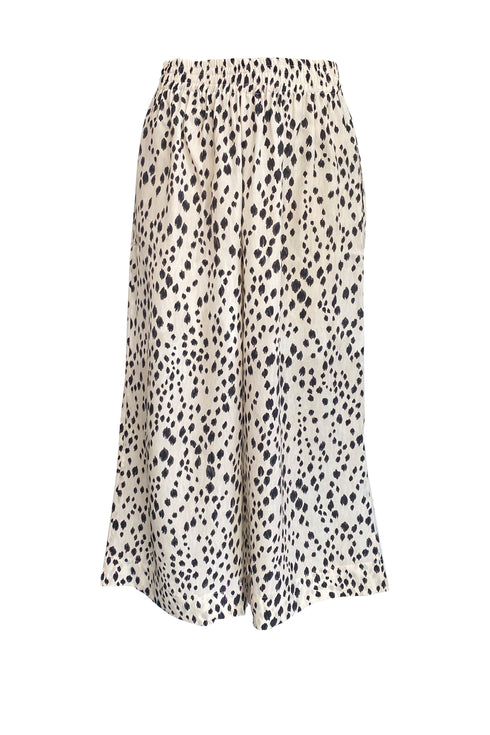 Charlotte " Snow Cheetah" Silk Cropped Pants