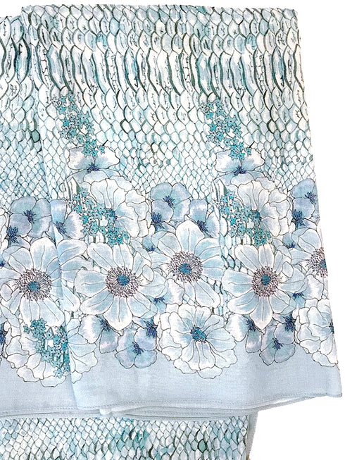 "Peony Snake" Modal/Cashmere Wrap