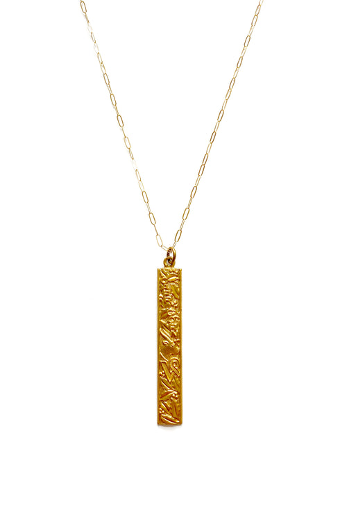 Vintage Zodiac Vertical Pendant Necklace