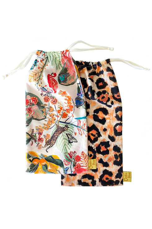 Sandali Avvolgenti Sciarpa Di Seta "Leopardo".