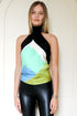 Raquel "Brushstroke Blocks" Reversible Silk Scarf Halter Top