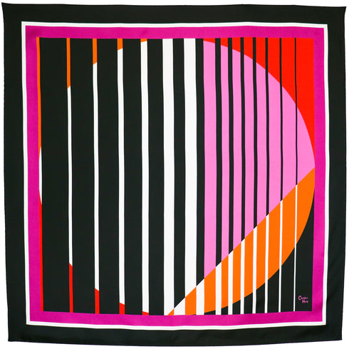 "Parallel Lines III" Square Silk Scarf
