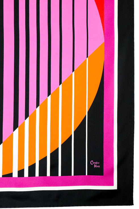 "Parallel Lines III" Square Silk Scarf