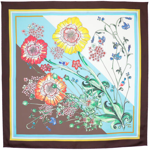 "Opium Floral III" Square Silk Scarf