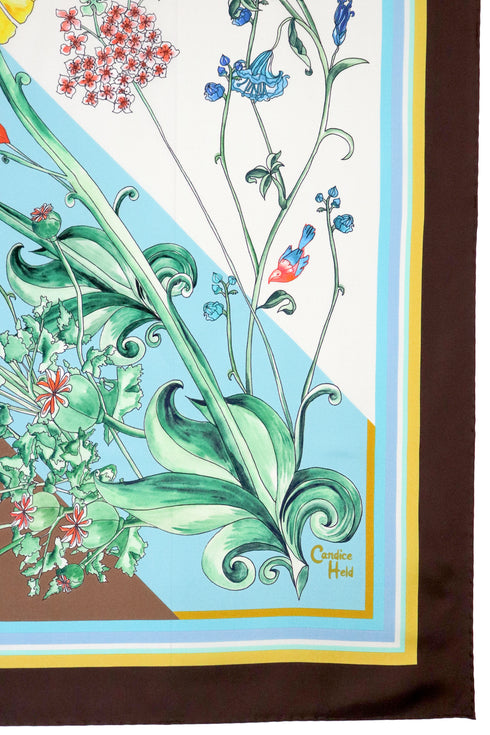 "Opium Floral III" Square Silk Scarf