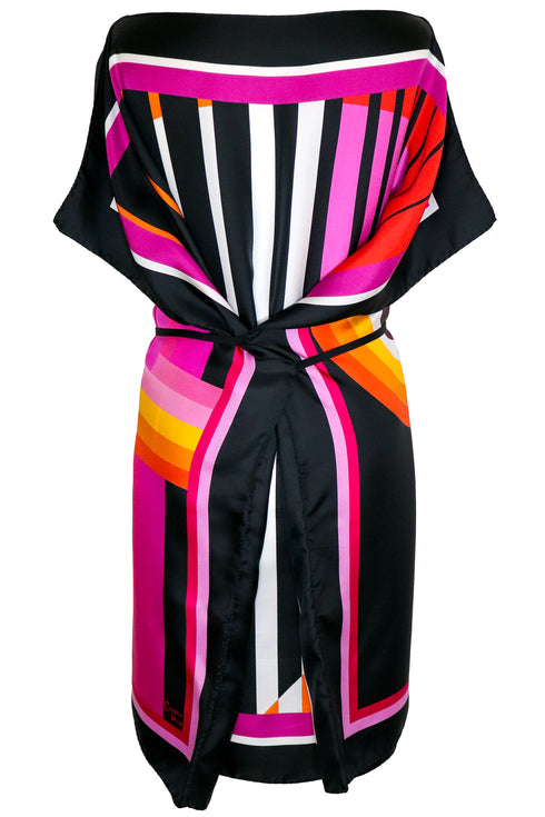 Amanda "CH Logo III/Parallel Lines III" tunique foulard en soie