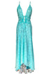 Caroline "Crystal Python" Robe Maxi Réversible en Mousseline de Soie
