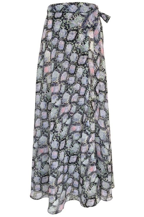 Jupe portefeuille longue Jordan "Olive Python"