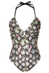 Chloe Reversible 3-Way Maillot "Olive Python/Solid Black"