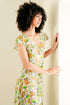 Yasmin "Ginkgo Leaves" Georgette Dress