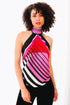 Raquel "Parallel Lines III" Reversible Silk Scarf Halter Top