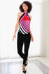 Raquel "Parallel Lines III" Reversible Silk Scarf Halter Top