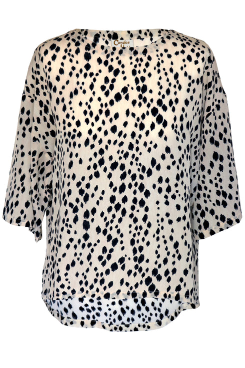 Haut en soie "Snow Cheetah" de Jane