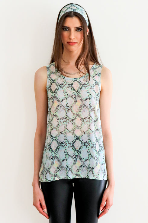 Débardeur en Soie "Crystal Python" Juliette