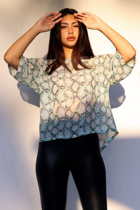 Haut en soie "Crystal Python" Jane