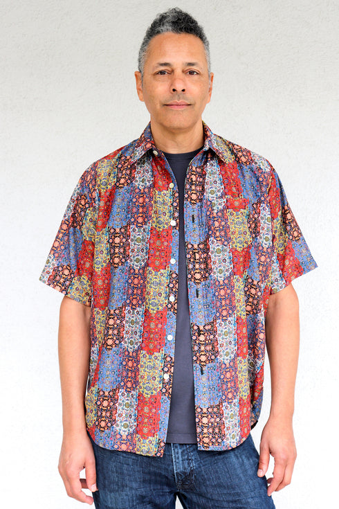 Sam "Cloisonné" Chemise Col Manches Courtes