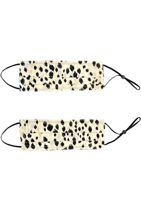 "Snow Cheetah" Reversible Silk Face Mask