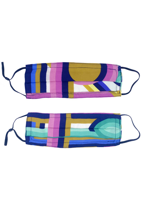 "Supergraphic V" Reversible Silk Face Mask