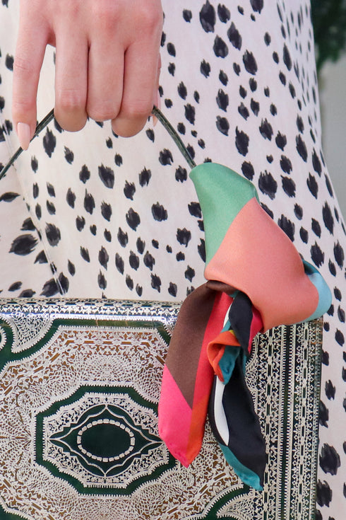 Pochette / Petit foulard en soie "Abstract Geo III"