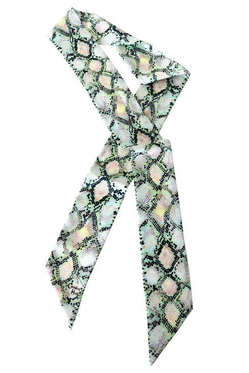 "Crystal Python" Oblong Stitched Silk Scarf