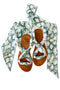 Sandali avvolgenti con foulard in seta "Crystal Python".