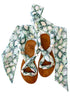 Sandali avvolgenti con foulard in seta "Crystal Python".