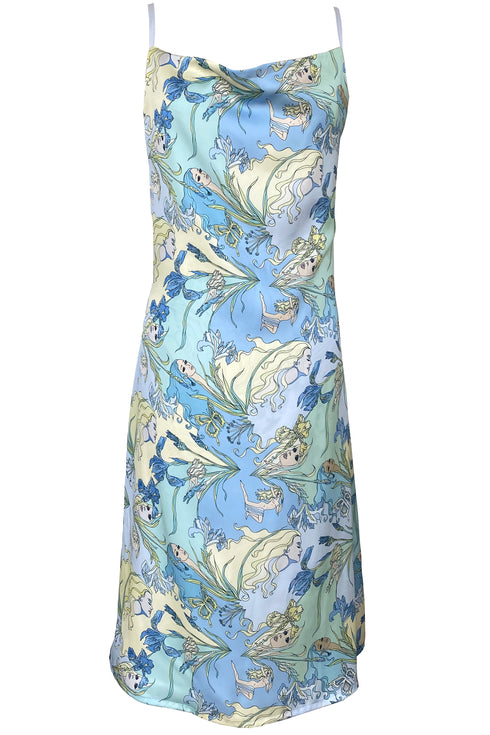 Abito sottoveste reversibile in raso Helena "Nouveau Nymphs".