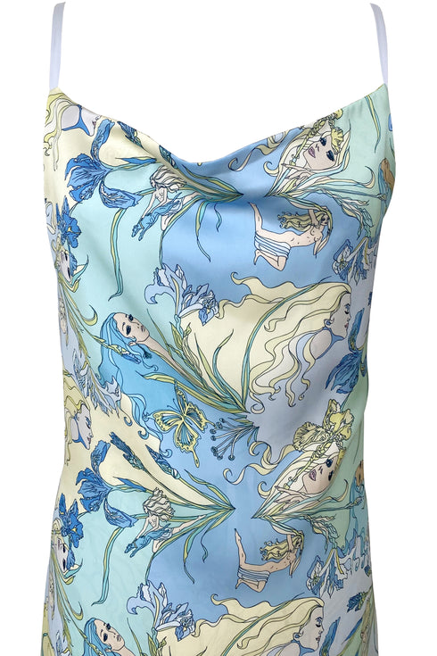 Abito sottoveste reversibile in raso Helena "Nouveau Nymphs".