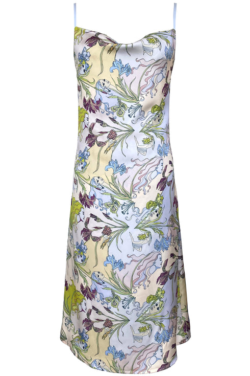 Abito sottoveste reversibile in raso Helena "Nouveau Nymphs".