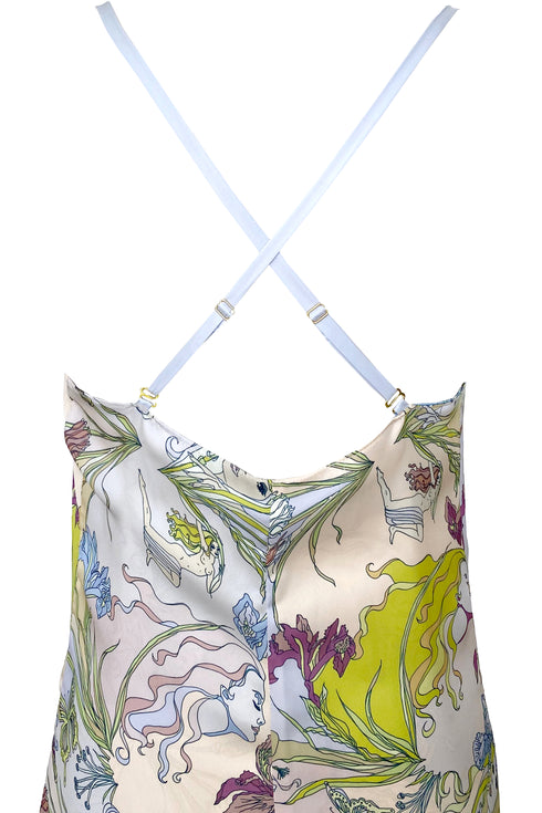 Abito sottoveste reversibile in raso Helena "Nouveau Nymphs".