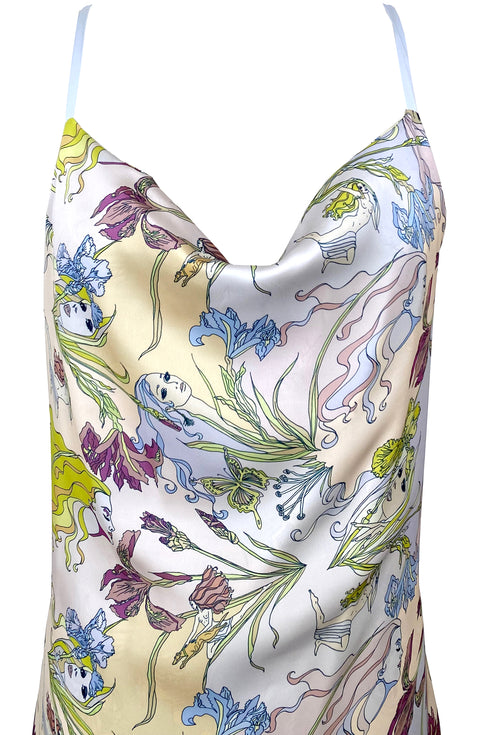 Abito sottoveste reversibile in raso Helena "Nouveau Nymphs".