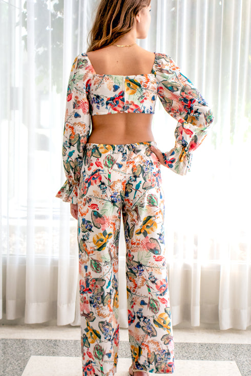 Carmela Cotton/Silk Voile Drawstring Pant