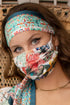 "Flora and Fauna/Tile" Reversible Cotton/Silk Voile Face Mask