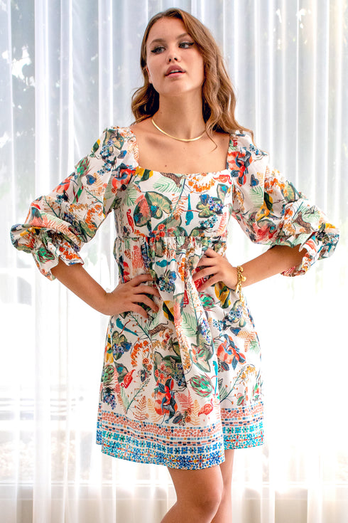 Robe nuisette en voile de coton/soie Isabella