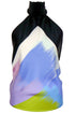 Raquel "Brushstroke Blocks" Reversible Silk Scarf Halter Top