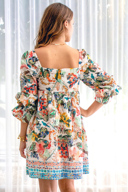 Robe nuisette en voile de coton/soie Isabella